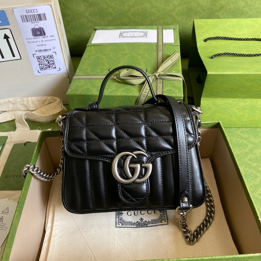 HOT SALE GUCCI GG Marmont Mini Top Handle Bag