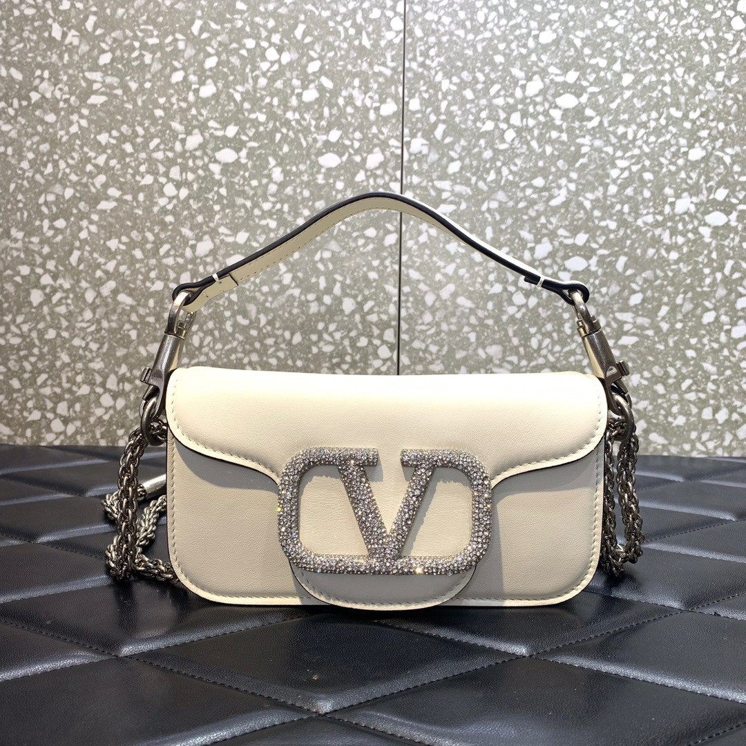 HOT SALE VALENTINO LOCÒ SMALL SHOULDER BAG WITH JEWEL LOGO