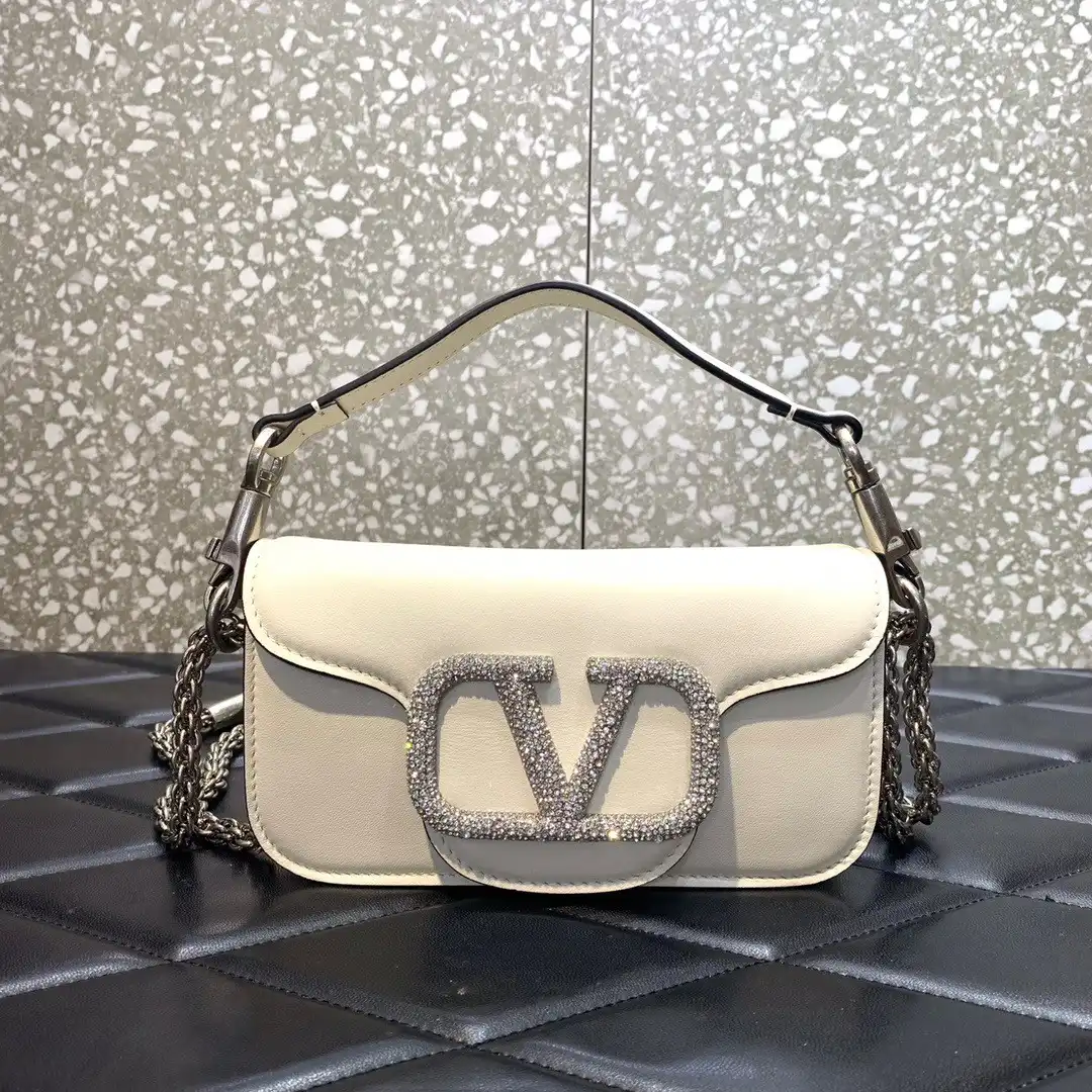 VALENTINO LOCÒ SMALL SHOULDER BAG WITH JEWEL LOGO