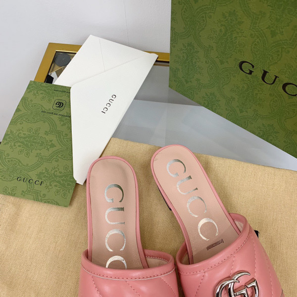 HOT SALE GUCCI Women's slide with Double G