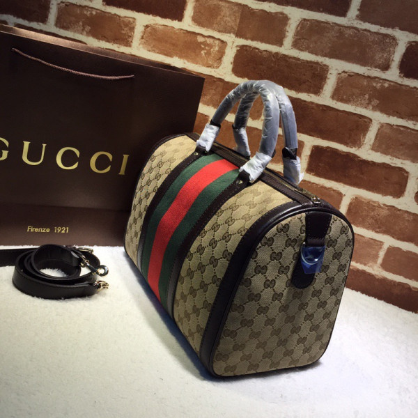 HOT SALE GUCCI Vintage Web Original GG boston bag