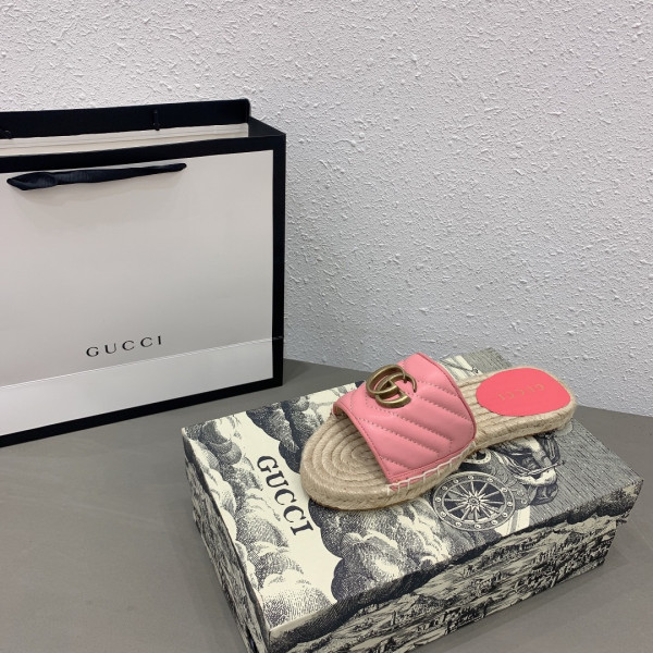 HOT SALE GUCCI Leather espadrille sandal