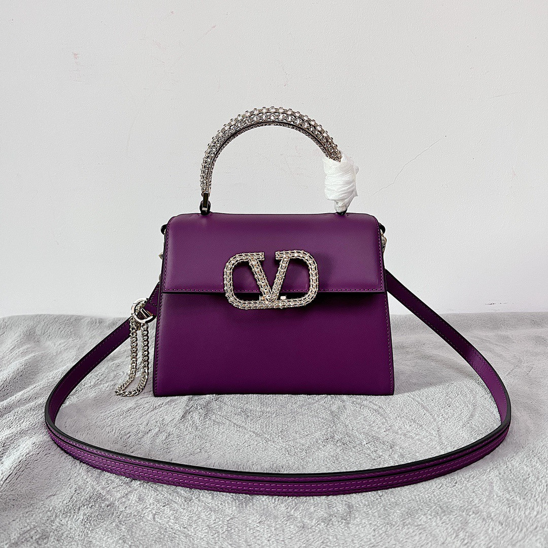 HOT SALE VALENTINO SMALL VSLING GRAINY CALFSKIN HANDBAG