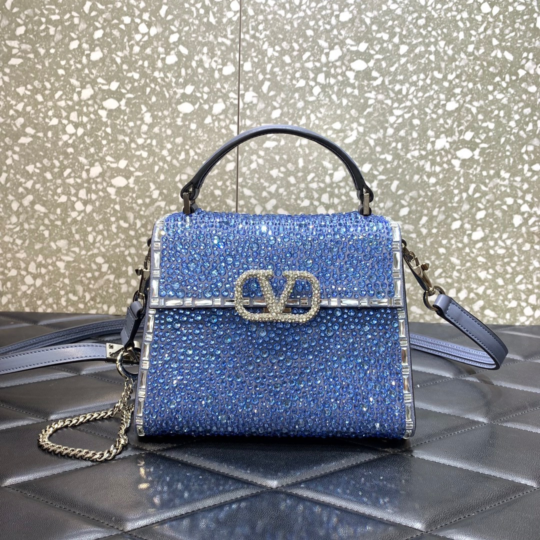 HOT SALE VALENTINO MINI VSLING HANDBAG WITH SPARKLING EMBROIDERY