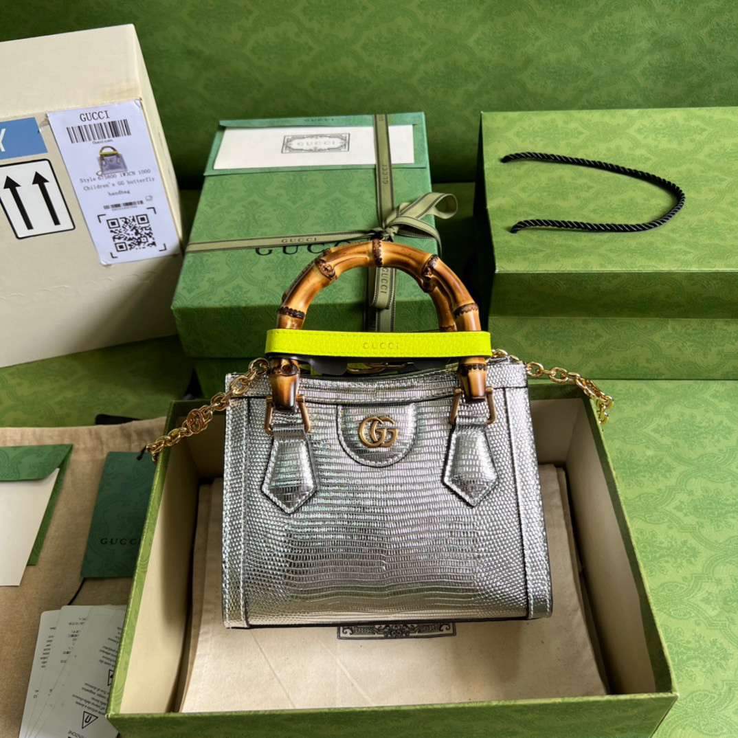 HOT SALE Gucci Diana lizard mini bag