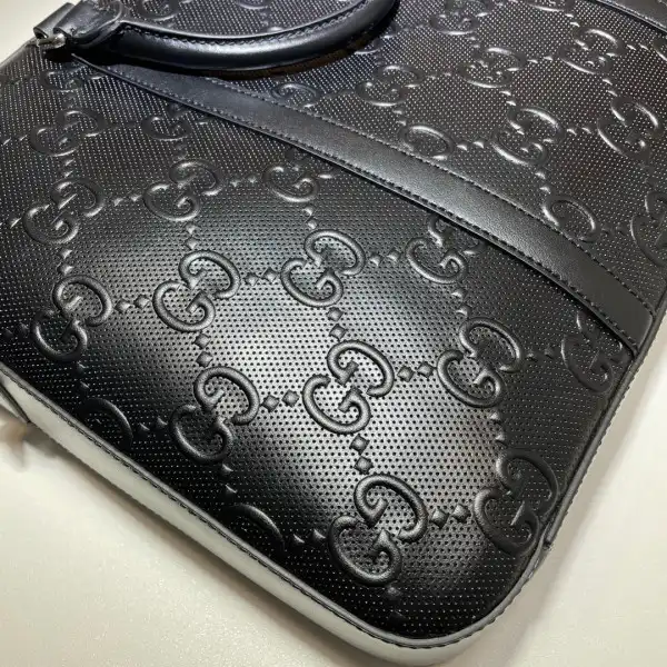 GUCCI GG embossed briefcase