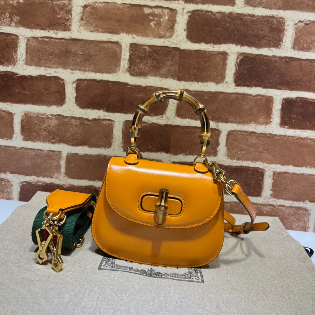 HOT SALE GUCCI Mini top handle bag with Bamboo