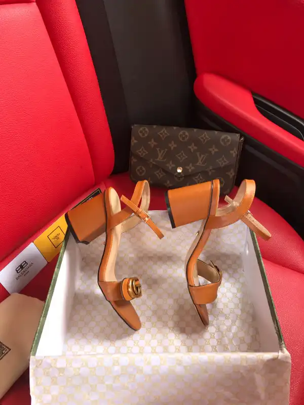 First bag ru GUCCI Leather mid-heel sandal