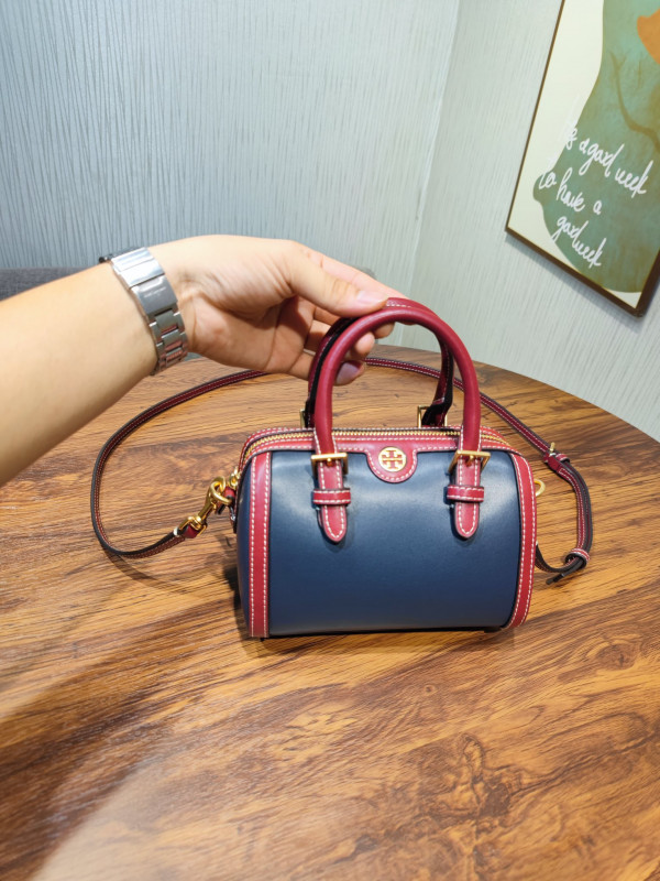 HOT SALE TORY BURCH Mini jacquard wine barrel bag