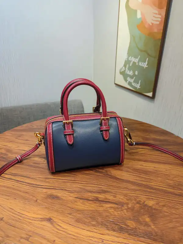 TORY BURCH Mini jacquard wine barrel bag