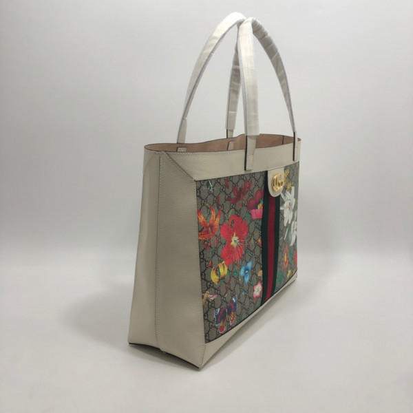 HOT SALE GUCCI GG Supreme Monogram Flora Web Large Ophidia Tote