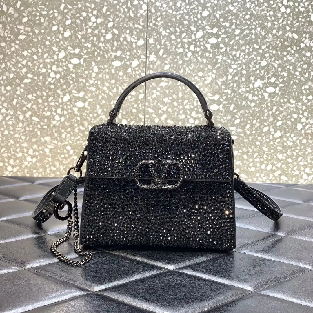 First bag ru VALENTINO MINI VSLING HANDBAG WITH SPARKLING EMBROIDERY