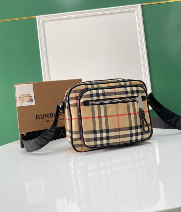 [FREE SHIPPING] BURBERRY Vintage Check and Leather Crossbody Bag