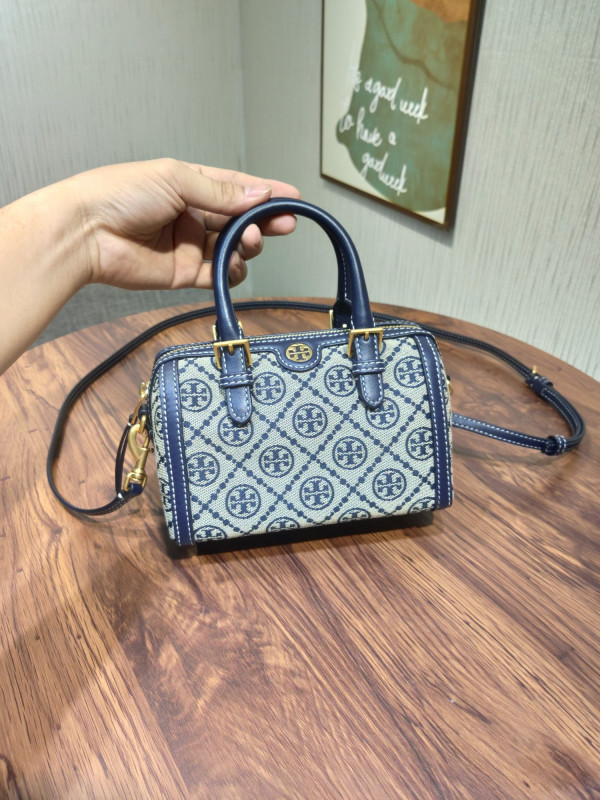 HOT SALE TORY BURCH T MONOGRAM Mini jacquard wine barrel bag