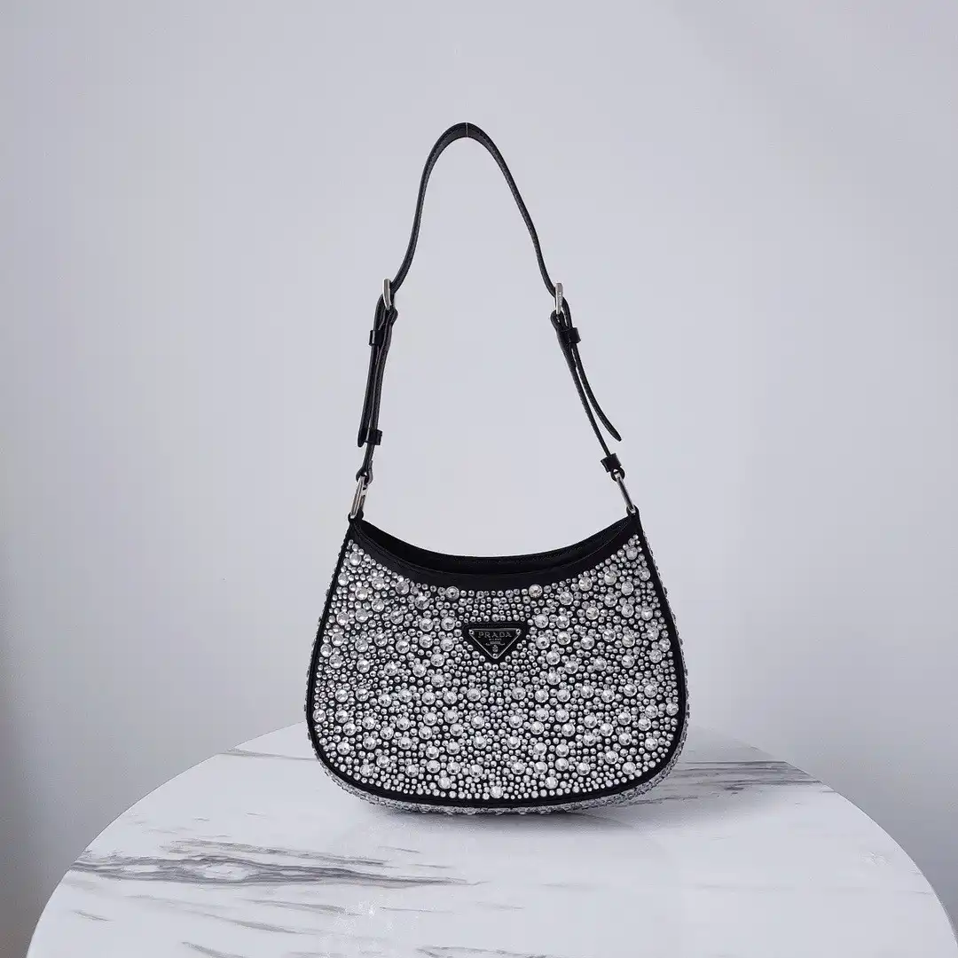 PRADA CHANELeo satin bag with appliqués