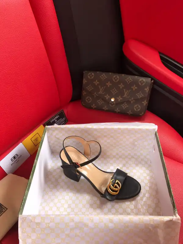 First bag ru GUCCI Leather mid-heel sandal