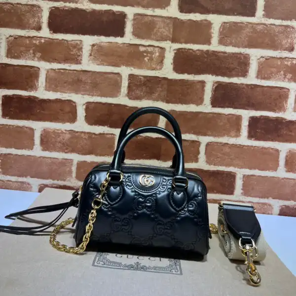 GUCCI GG matelassé leather top handle bag