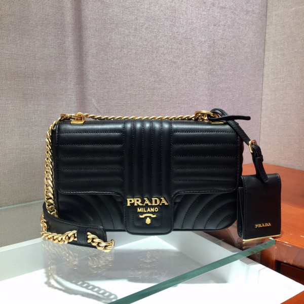 HOT SALE PRADA Medium Leather Prada Diagramme Bag