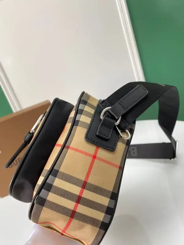 First Bag Ru BURBERRY Vintage Check and Leather Crossbody Bag