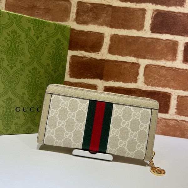 HOT SALE Gucci Ophidia GG zip around wallet