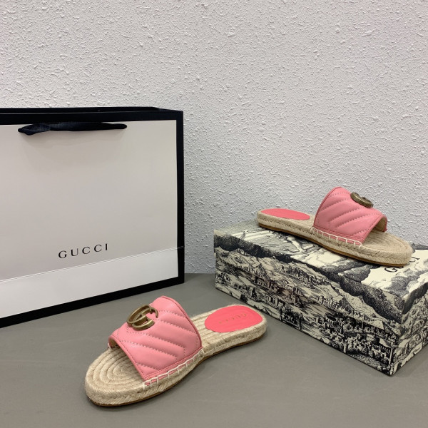 HOT SALE GUCCI Leather espadrille sandal