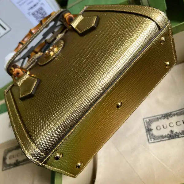 First bag ru Gucci Diana lizard mini bag