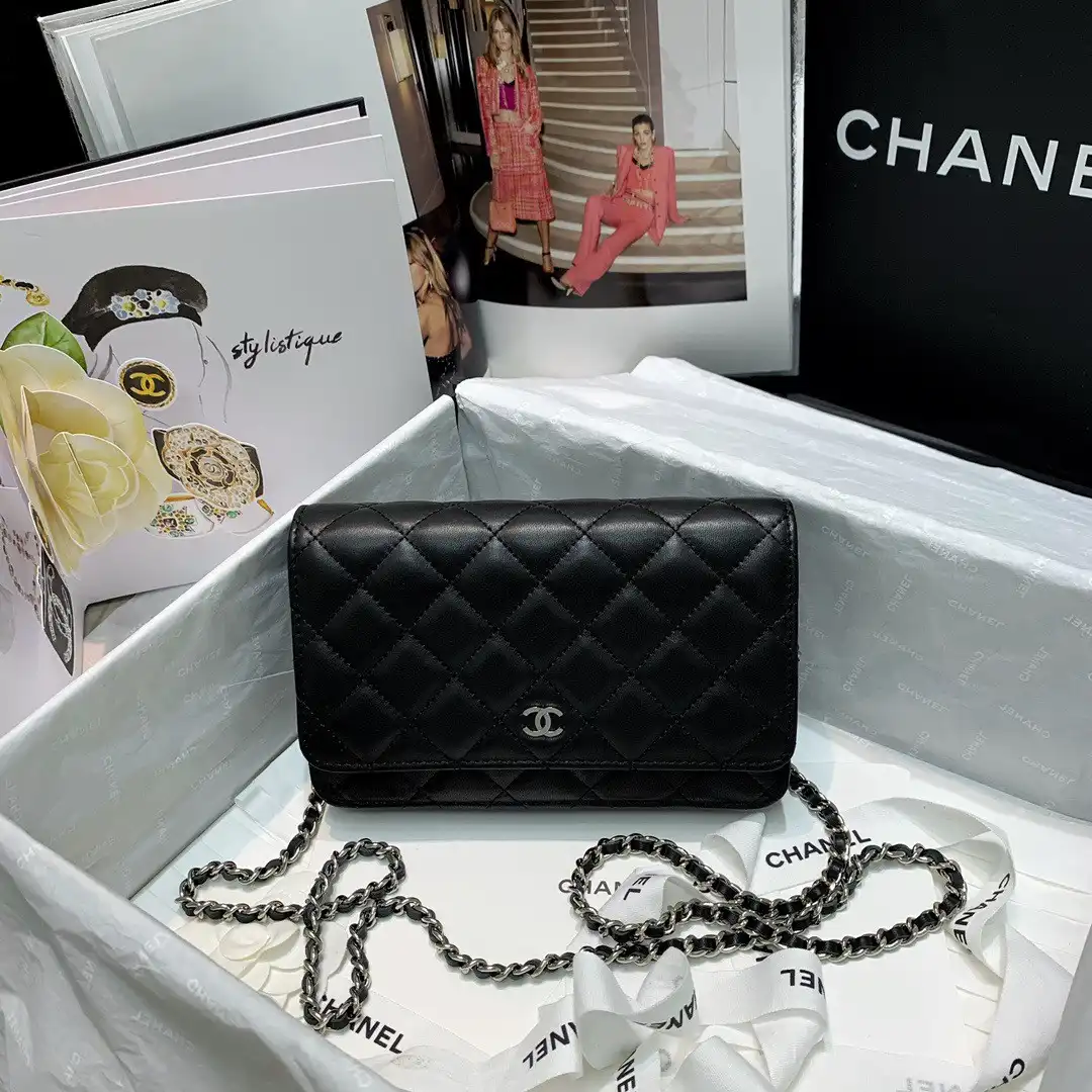 CHANEL CHAIN WALLET LAMBSKIN NEW EDITION