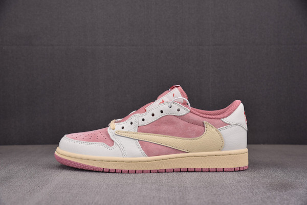 HOT SALE TRAVIS SCOTT X AIR JORDAN 1 LOW OG SHY PINK DM7866-600