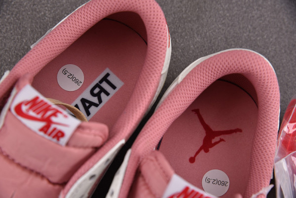 HOT SALE TRAVIS SCOTT X AIR JORDAN 1 LOW OG SHY PINK DM7866-600