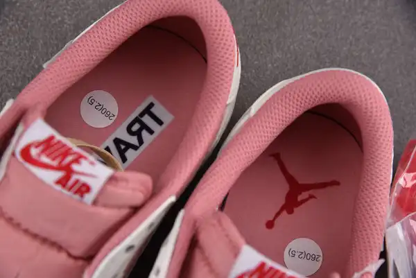 Bagsoffer yupoo TRAVIS SCOTT X AIR JORDAN 1 LOW OG SHY PINK DM7866-600