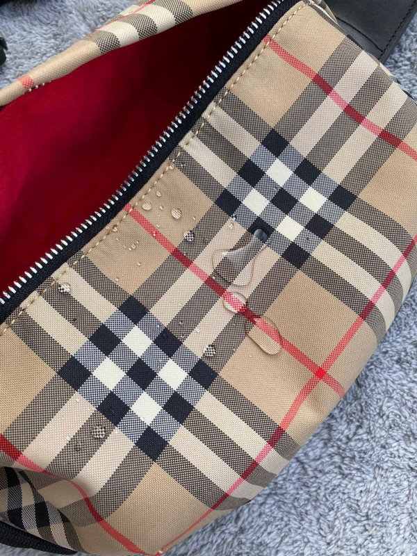 HOT SALE BURBERRY Medium Vintage Check Bonded Cotton Bum Bag