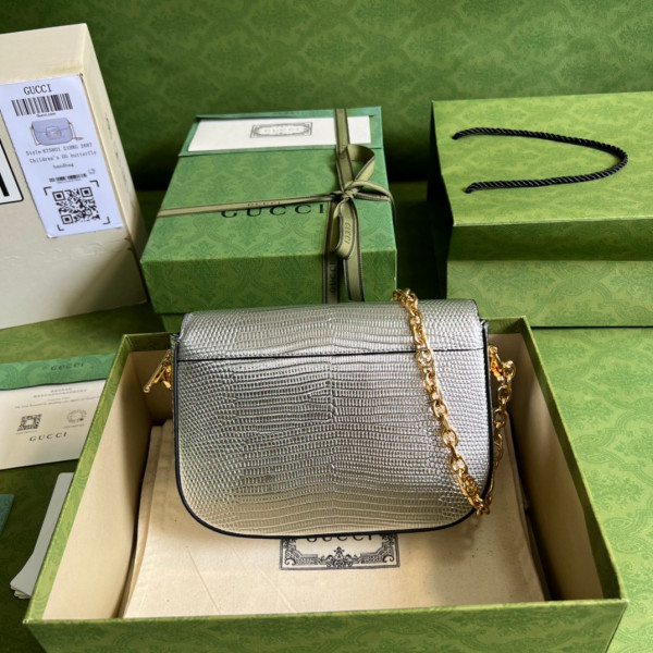 HOT SALE Gucci Horsebit 1955 lizard mini bag