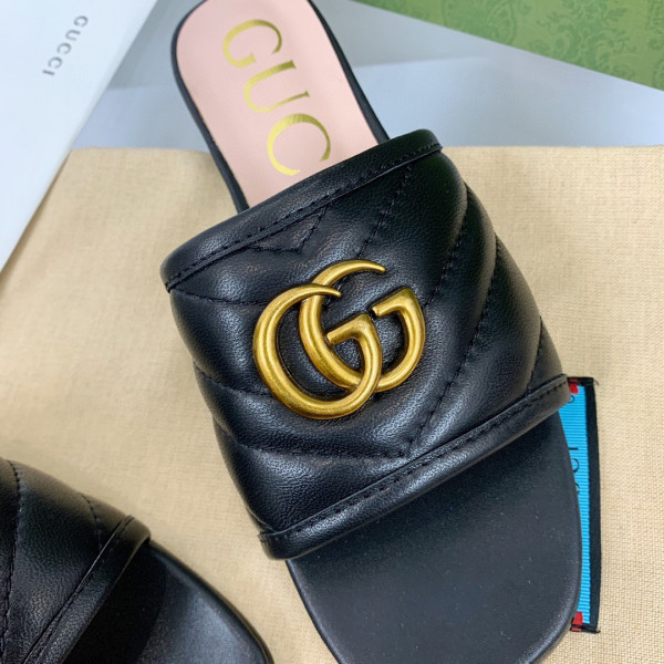 HOT SALE GUCCI Women's slide with Double G