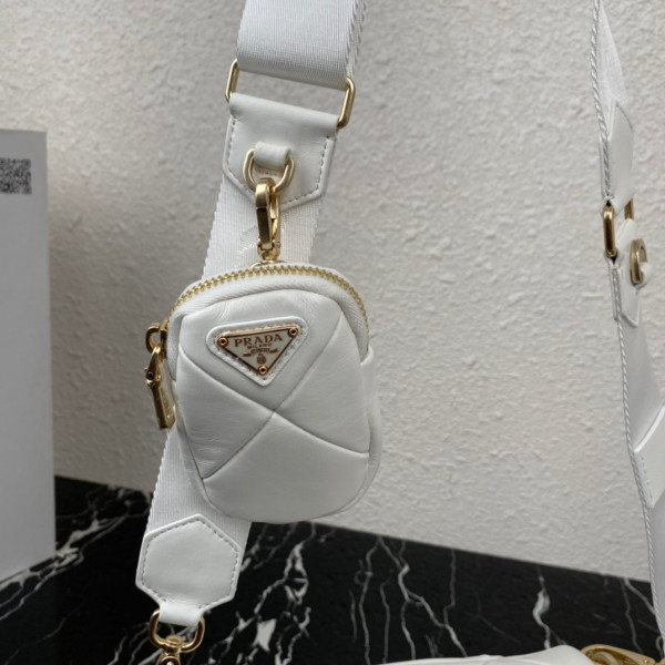 HOT SALE PRADA System nappa leather patchwork bag