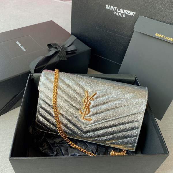 HOT SALE YSL CASSANDRE MATELASSÉ CHAIN WALLET