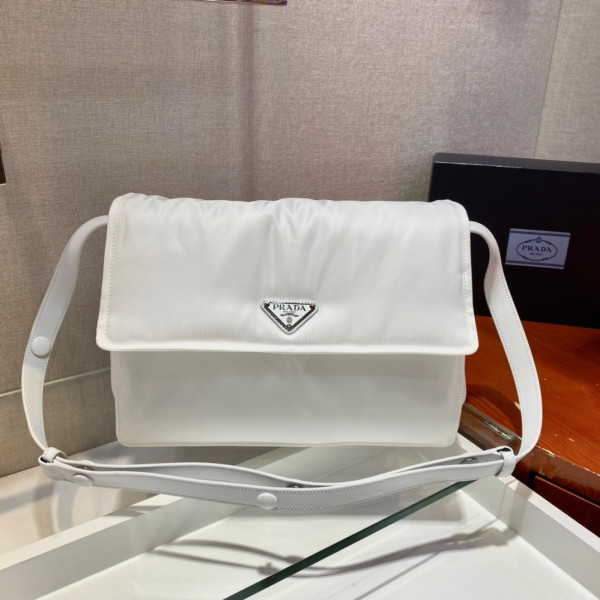 HOT SALE PRADA Medium padded nylon shoulder bag