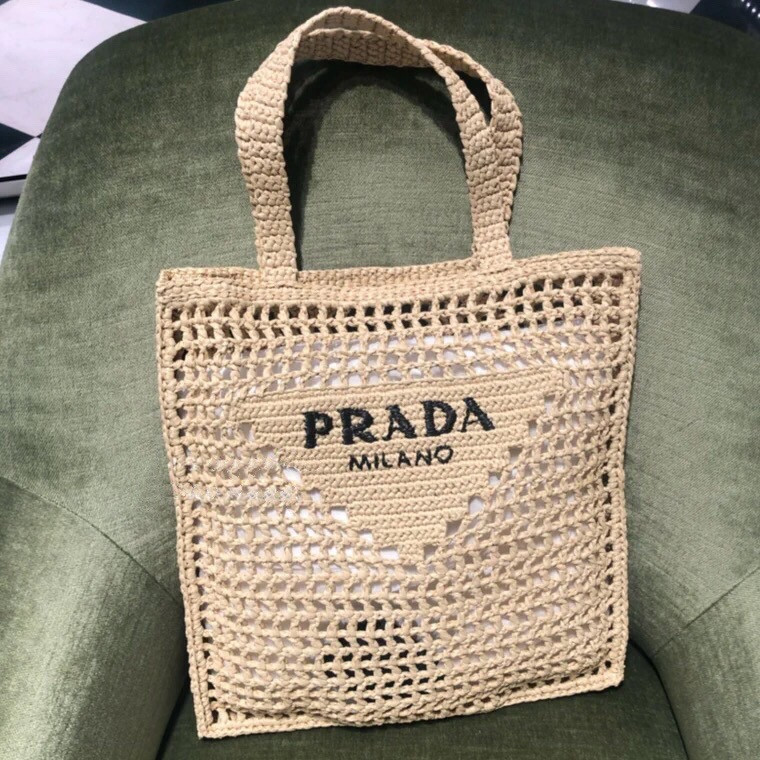 HOT SALE Prada Raffia tote bag