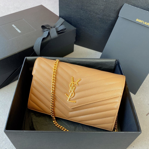 HOT SALE YSL CASSANDRE MATELASSÉ CHAIN WALLET