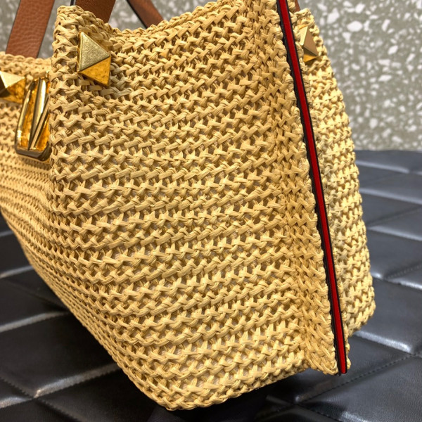 HOT SALE VALENTINO SMALL STRAW SUMMER TOTE