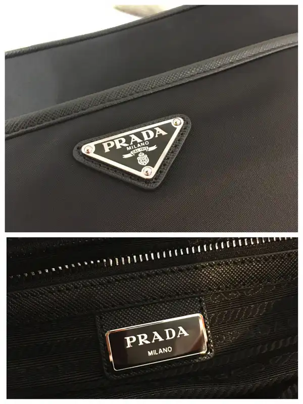 First bag ru PRADA Re-Nylon and Saffiano leather shoulder bag