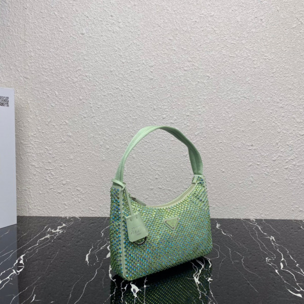 HOT SALE PRADA Satin mini-bag with artificial crystals