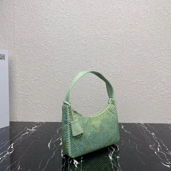 PRADA Satin mini-bag with artificial crystals