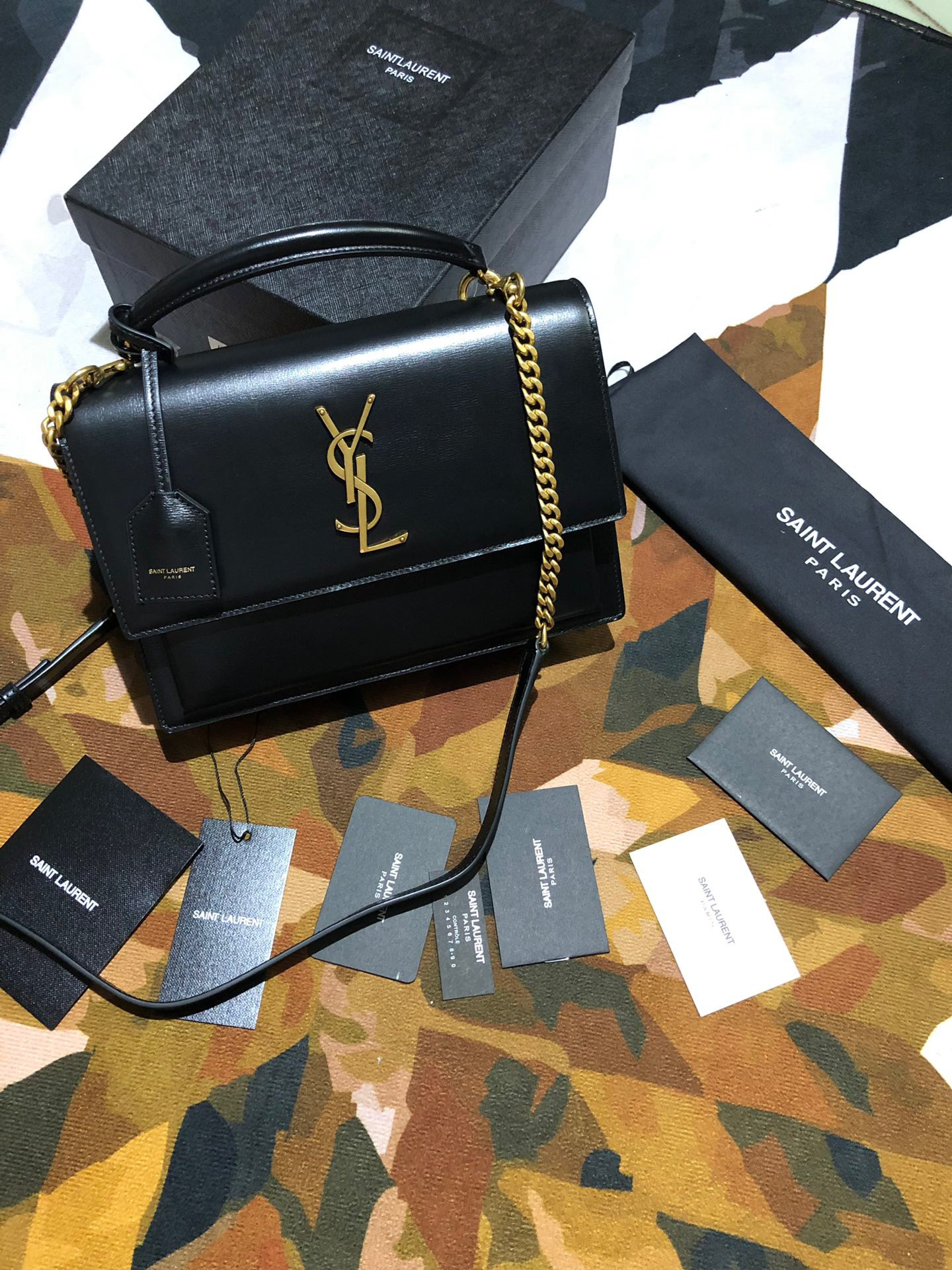 HOT SALE YSL MEDIUM SUNSET SATCHEL IN SMOOTH LEATHER