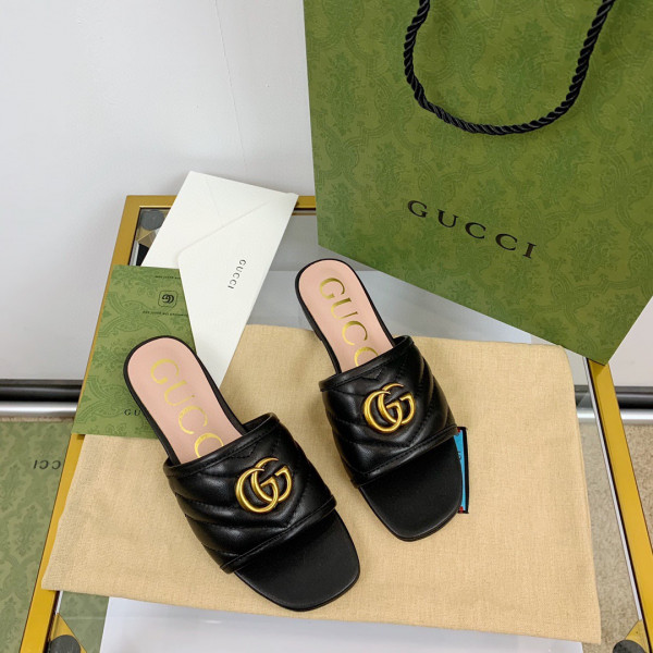 HOT SALE GUCCI Women's slide with Double G