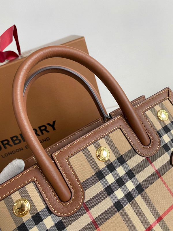 HOT SALE BURBERRY Mini Vintage Check Two-handle Title Bag