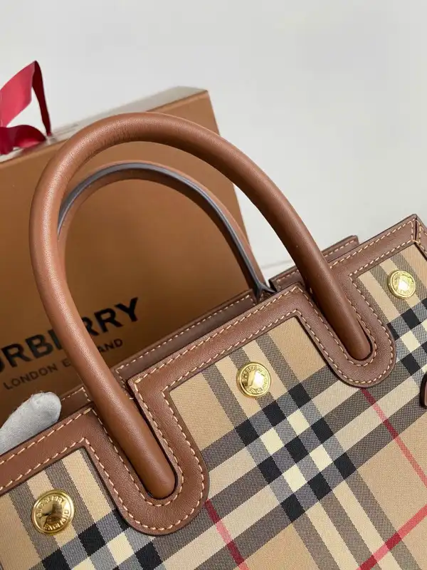 BURBERRY Mini Vintage Check Two-handle Title Bag