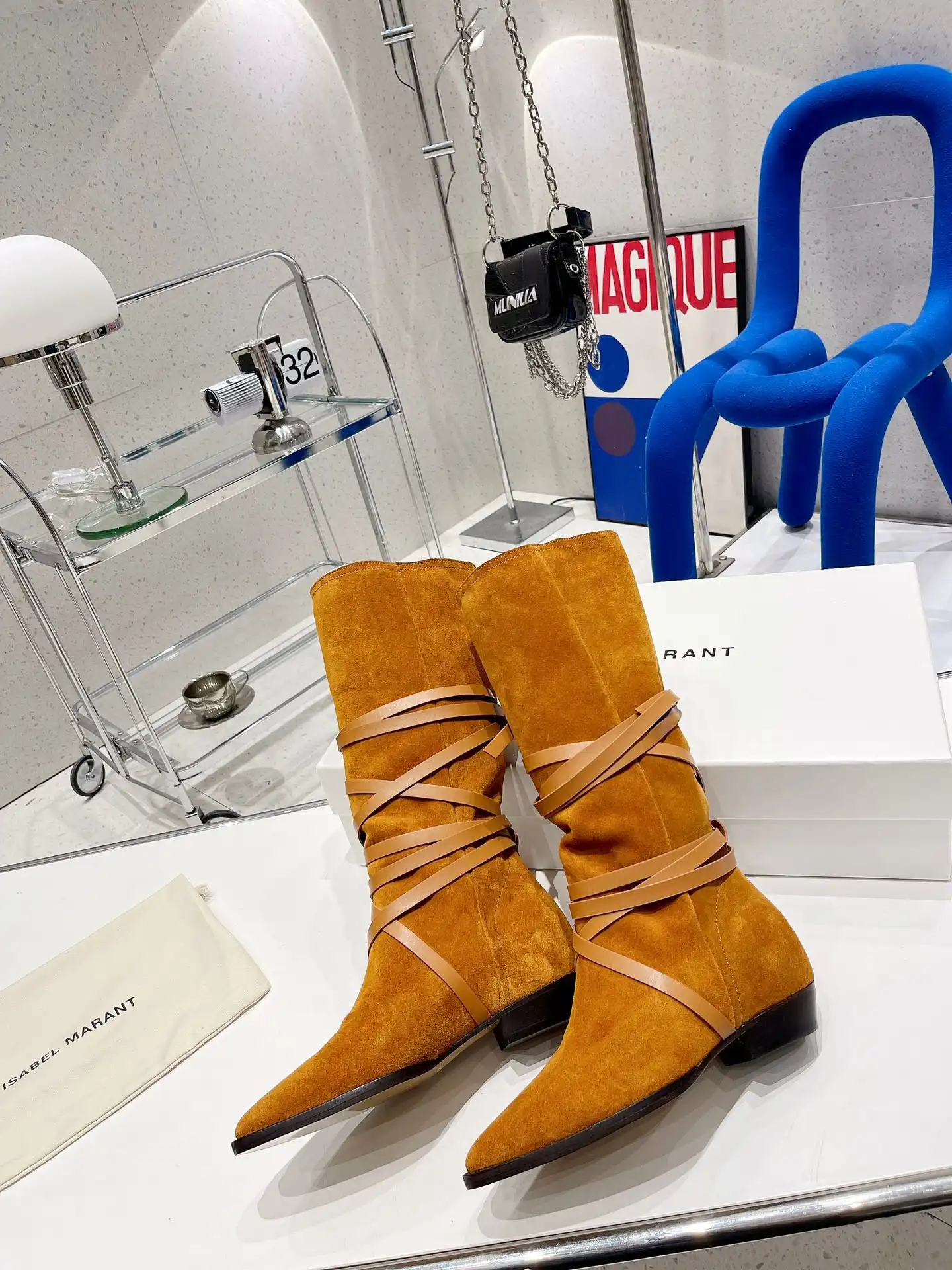 First bag ru ISABEL MARANT Siane suede knee-high boots