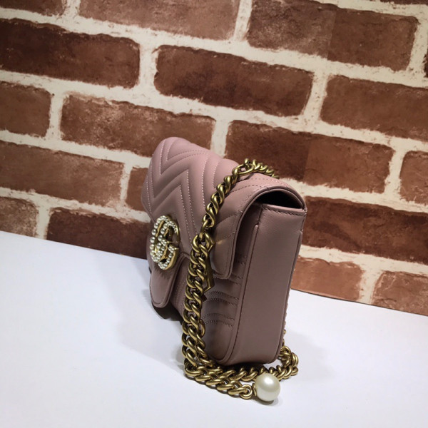 HOT SALE GUCCI GG Marmont Pearl Chain Belt Bag