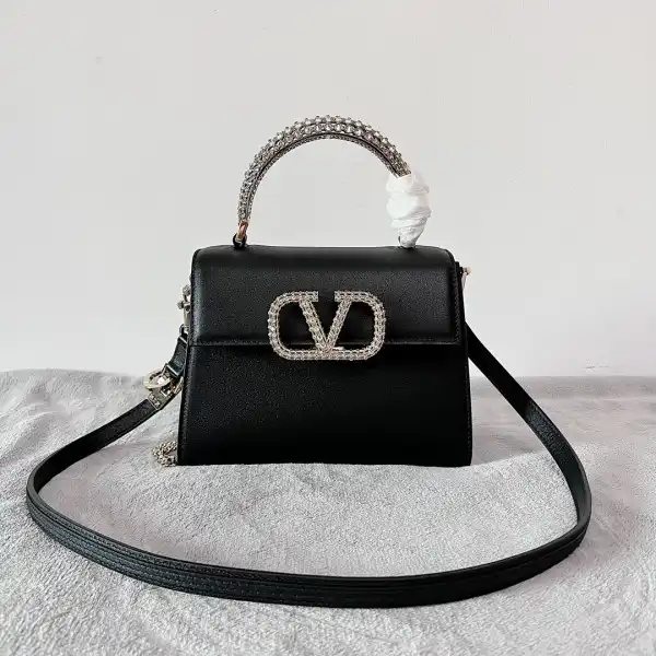 VALENTINO SMALL VSLING GRAINY CALFSKIN HANDBAG