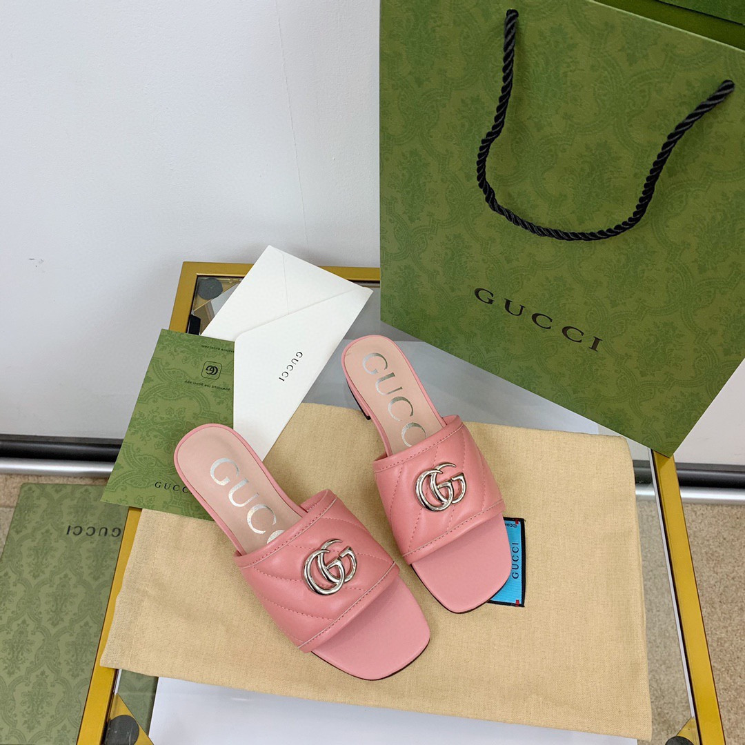 HOT SALE GUCCI Women's slide with Double G